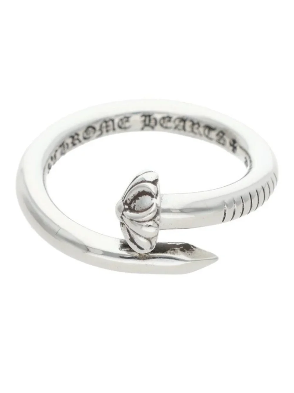 Chrome Hearts Nail Crsball Cross Ball Silver Ring